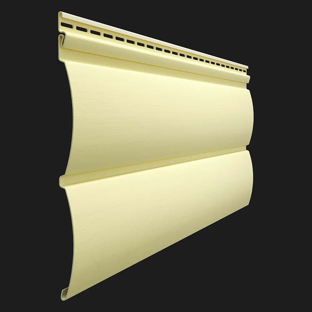 Виниловый сайдинг Docke PREMIUM D4.7T PASTEL «БлокХаус» цвет лимон