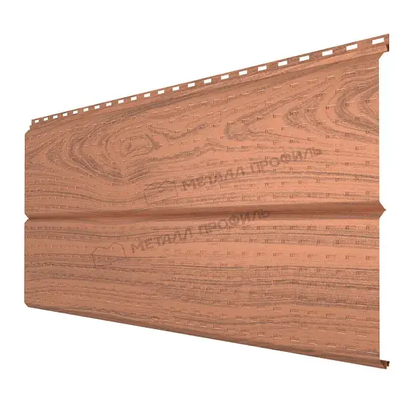 Софит МеталлПрофиль перфор. Lбрус-XL-14х335 (ECOSTEEL_T-01-Кедр-0.5)