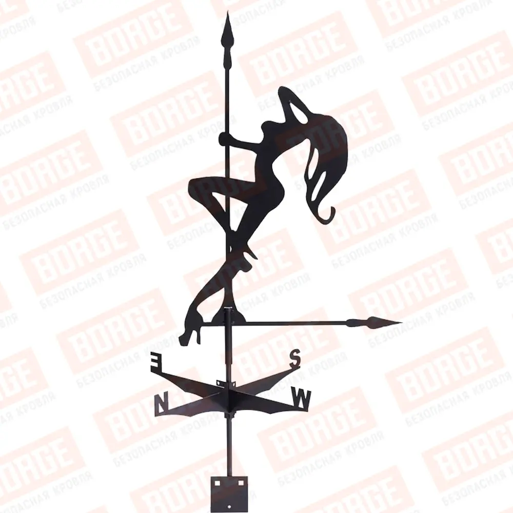 Флюгер BORGE Чертовка, 485х710мм, чёрный (RAL 9005 matt)