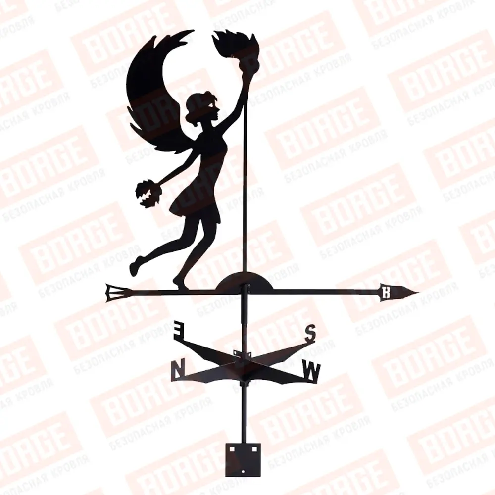 Флюгер BORGE Ника, 700х600мм, чёрный (RAL 9005 matt)