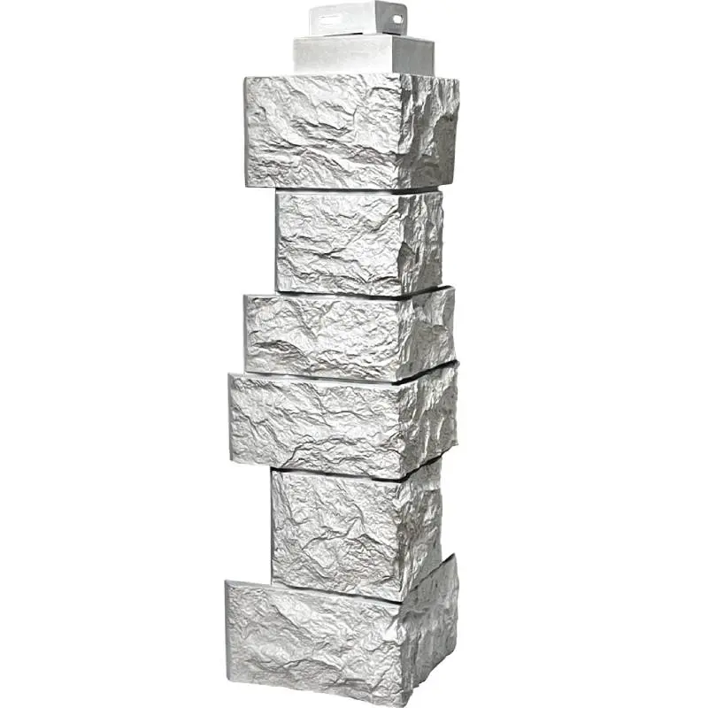 Наружный угол Камень Дикий, мелованный белый