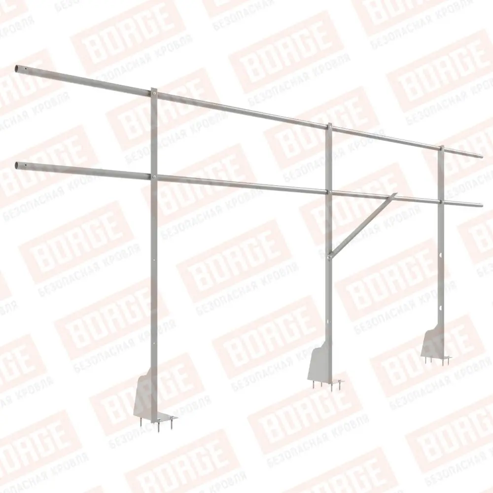 Ограждение плоских кровель Русский Рубеж Н-120, 3м, верхнее крепление, бело-алюминиевый (RAL 9006) Ограждение плоских кровель Русский Рубеж Н-120, 3м, верхнее крепление, бело-алюминиевый (RAL 9006)