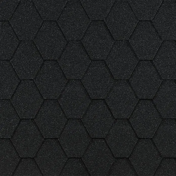 Гибкая черепица Docke EURASIA Шестигранник Черный