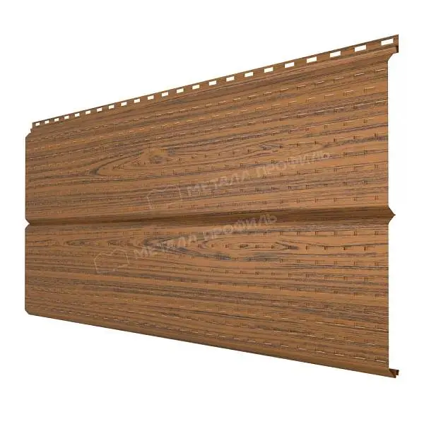 Софит МеталлПрофиль перфор. Lбрус-XL-14х335 (ECOSTEEL_T-01-ЗолотойДуб-0.5)