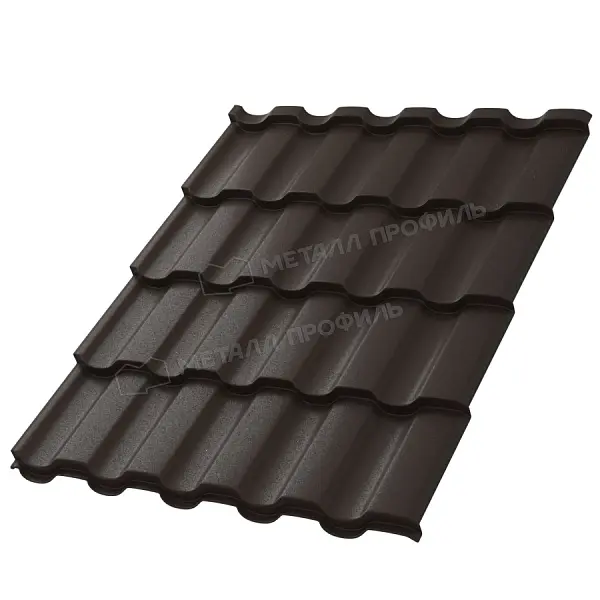 Металлочерепица МеталлПрофиль Монтекристо-S (VALORI-20-DarkBrown-0.5) Металлочерепица МеталлПрофиль Монтекристо-S (VALORI-20-DarkBrown-0.5)