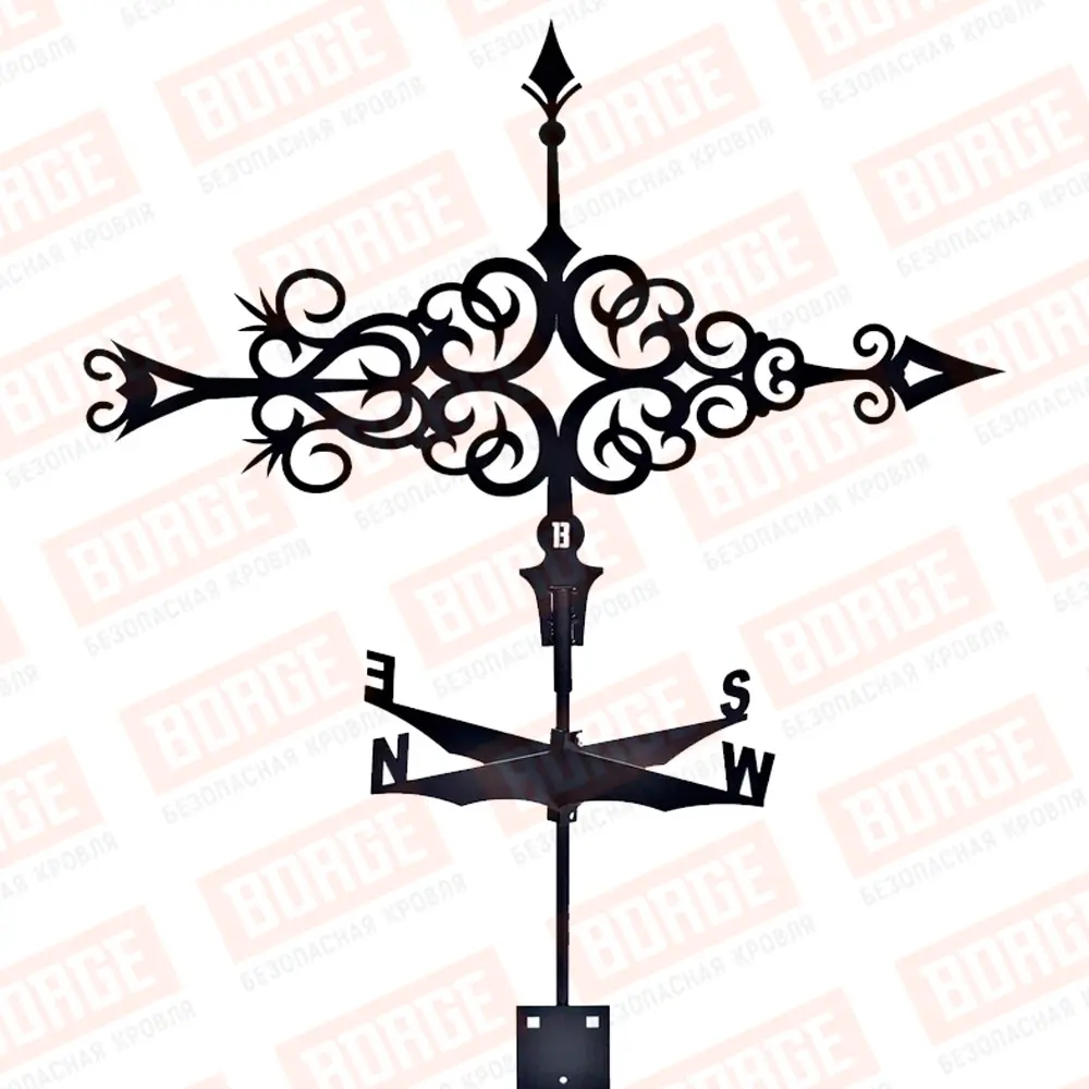 Флюгер BORGE Стрелка, 755х525мм, чёрный (RAL 9005 matt)