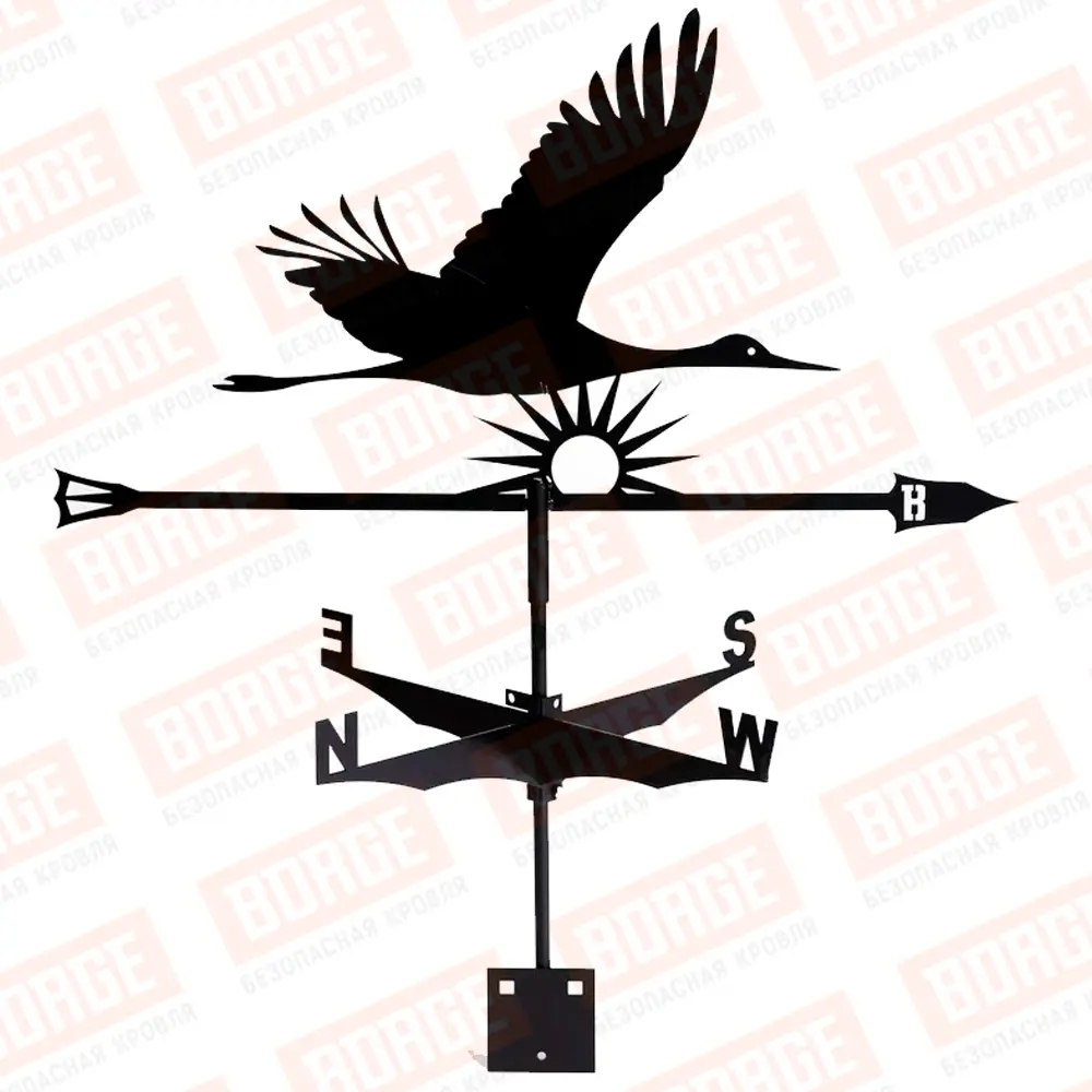 Флюгер BORGE Корабль, 460х410мм, чёрный (RAL 9005 matt)