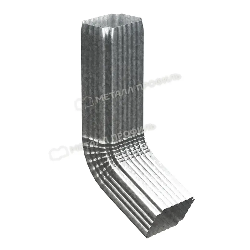 Труба водосточная 76х102х1000 с коленом, оцинковка МП Бюджет Труба водосточная 76х102х1000 с коленом, оцинковка МП Бюджет