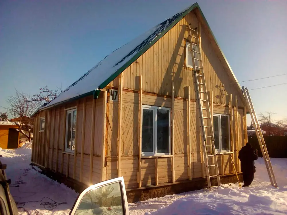 Металлический блокхаус Woodstock золотой дуб, Fineber софит