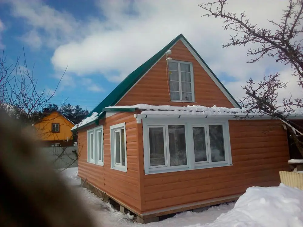 Металлический блокхаус Woodstock золотой дуб, Fineber софитpg