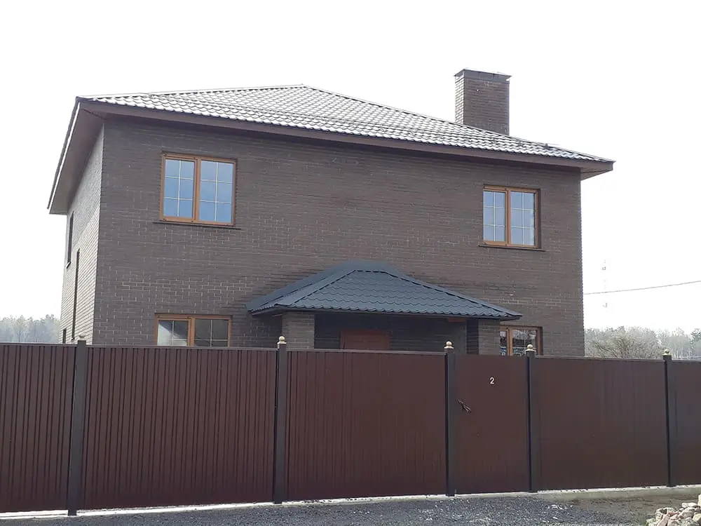 Металлочерепица викинг 7024, софит Fineber, дымник, снегозадержатели