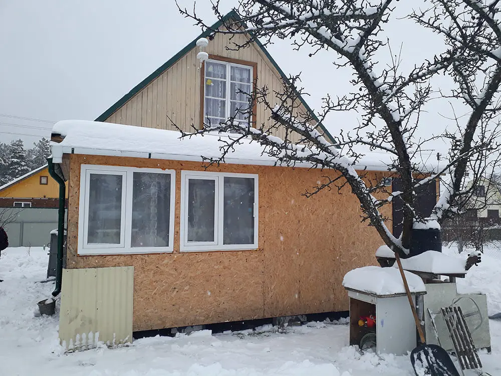 Металлический блокхаус Woodstock золотой дуб, Fineber софит