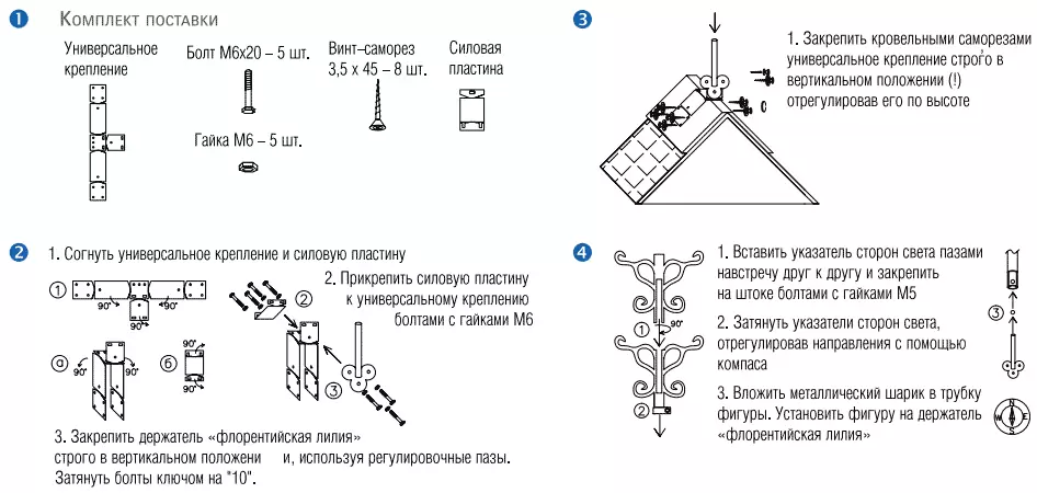 Как прикрепить флюгер на фронтон, конек, шатровую крышу Как прикрепить флюгер на фронтон, конек, шатровую крышу