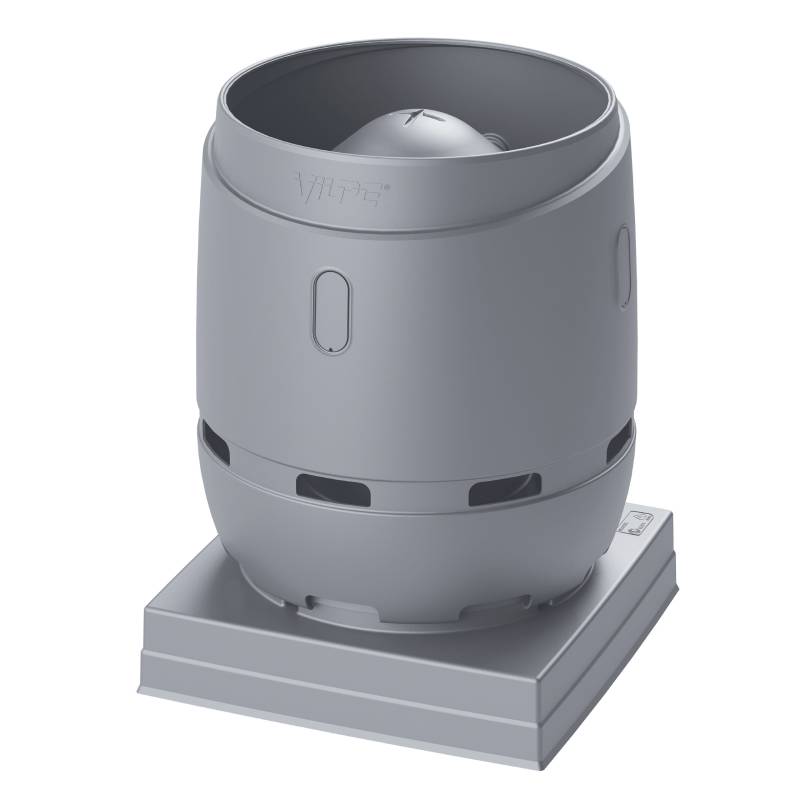 Выход вентиляционный Vilpe Flow 315S 2XL с основанием 724x724 серебристо-серый