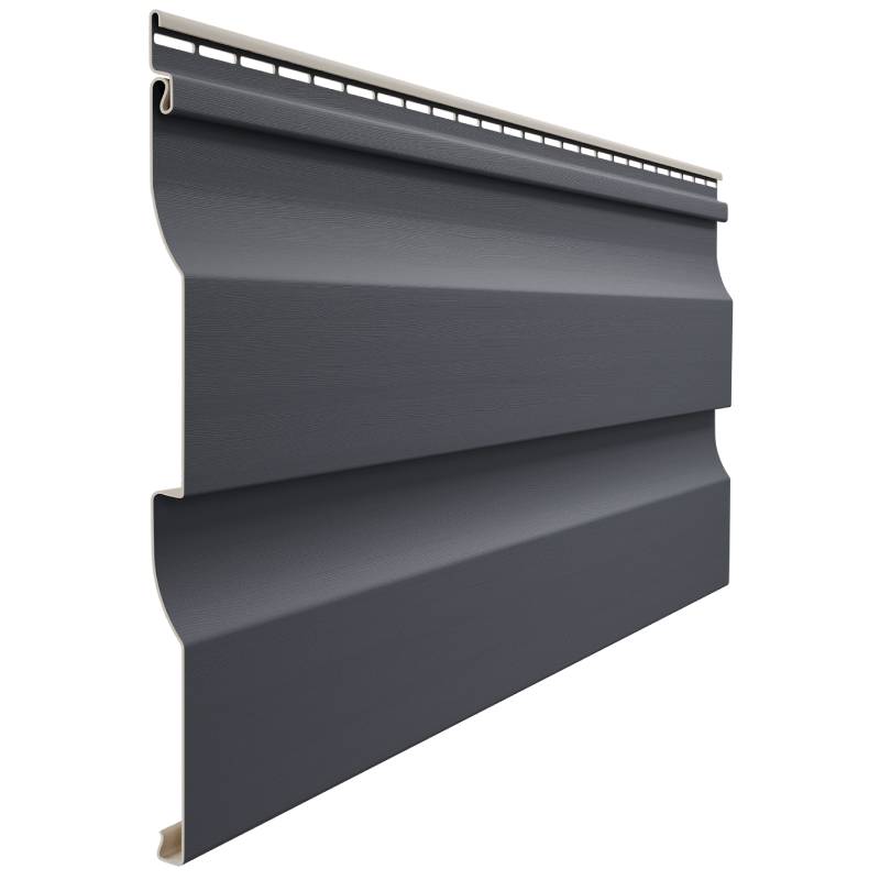 Виниловый сайдинг PREMIUM D4.5D INTENSIVE «Корабельный брус» цвет графит