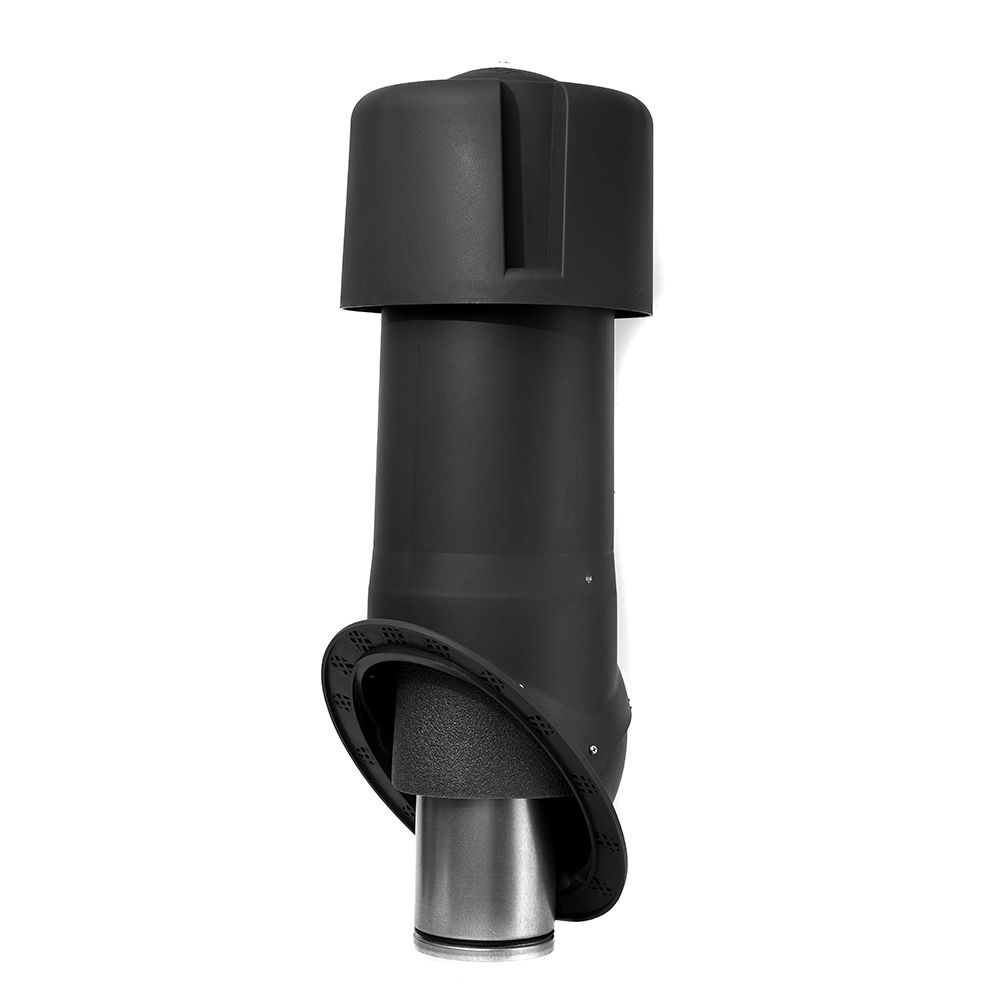 Комплект кровельного выхода вентиляции Krovent Seam 125is, черный