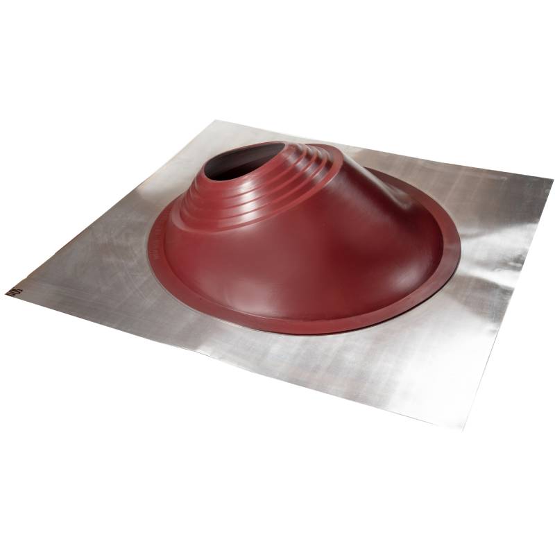 Проходной элемент MF угловой №3.1 (280-460 мм) +240 силиконовый (металлический неокрашенный фланец) красный