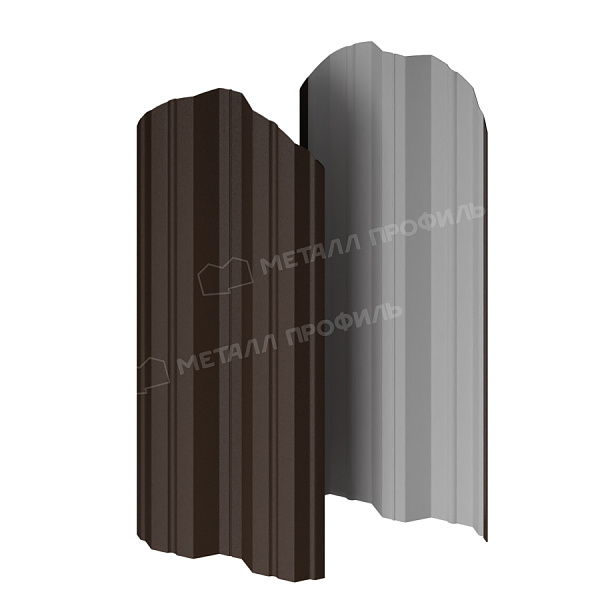 Штакетник металлический МП М-111-О (VALORI-20-DarkBrown-0.5)
