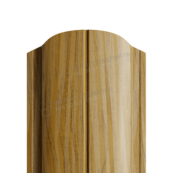 Штакетник металлический МП ELLIPSE-O 19х126 (ECOSTEEL_T-01-Персик. Дерево-0.5)