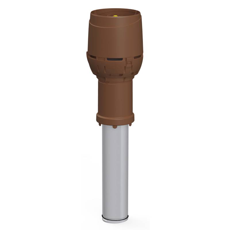 Вентиляционный выход изолированный Vilpe 125C/ИЗ/400 FLOW, коричневый