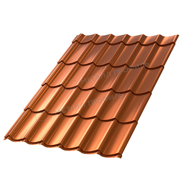 Металлочерепица МеталлПрофиль Ламонтерра-XL (AGNETA-03-Copper\Copper-0.5)