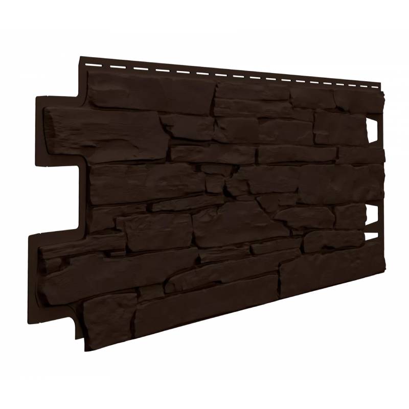 Фасадные панели, Камень, Темно-коричневый