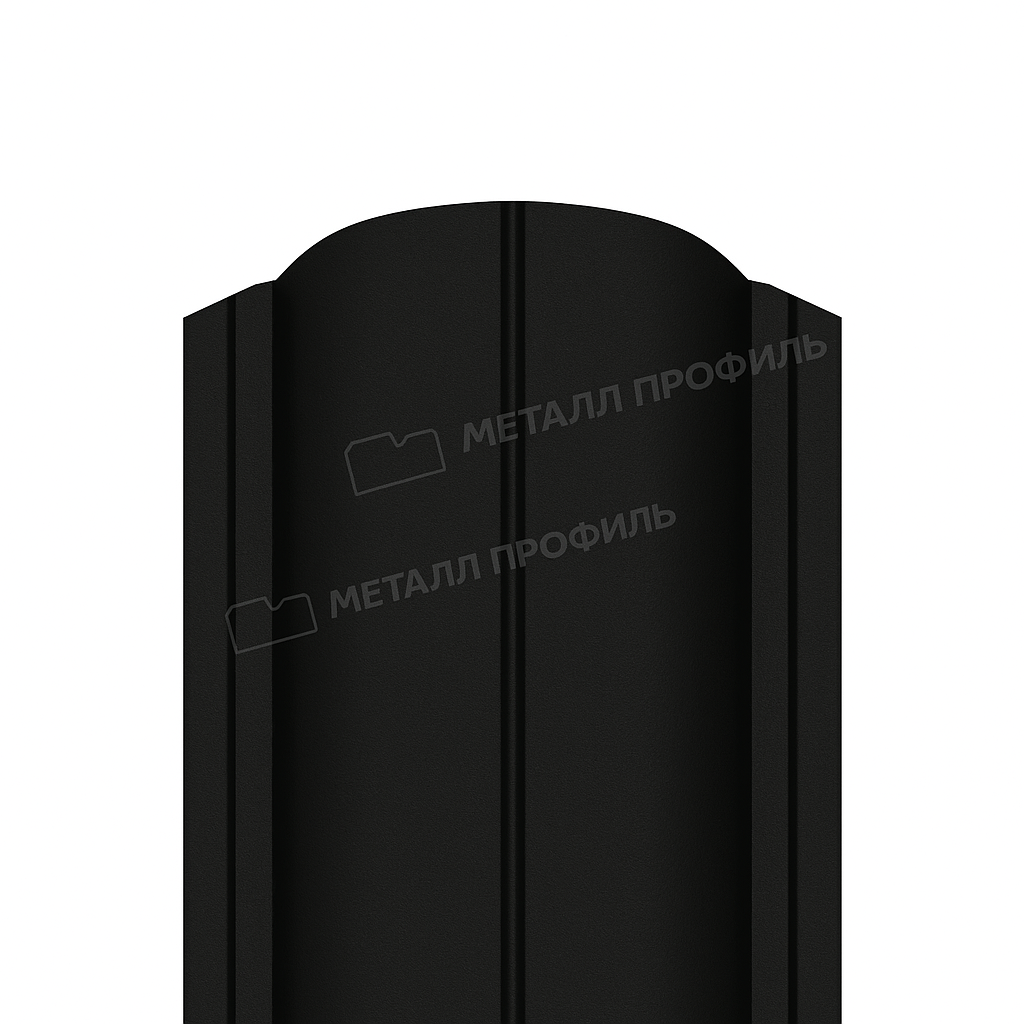 Штакетник металлический МП ELLIPSE-O 19х126 (ПЭМАД-01-9005\9005-0.4)