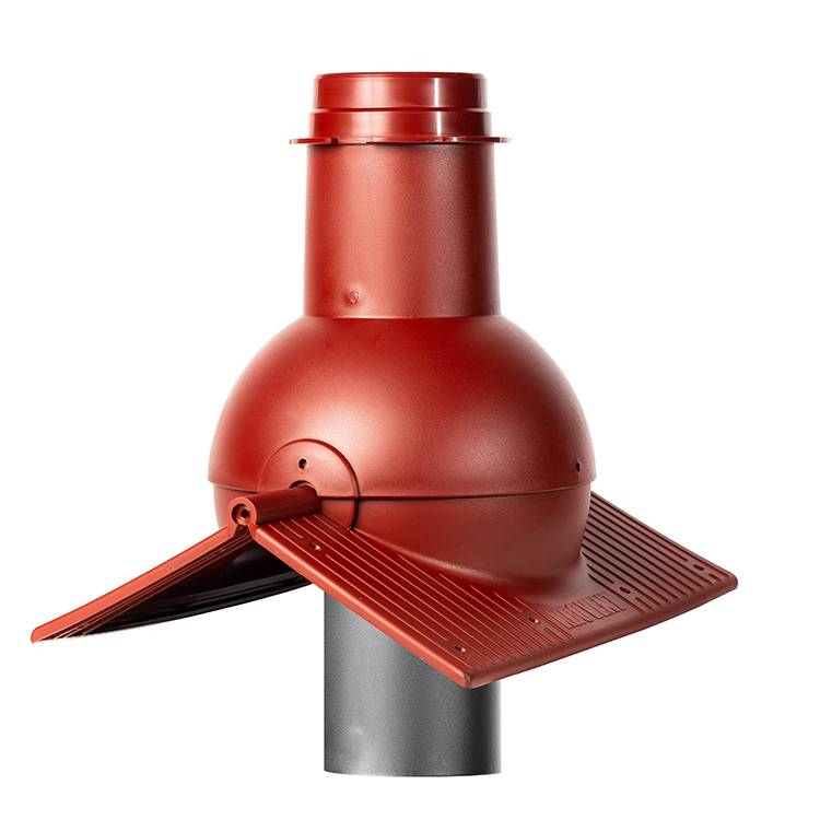 Выход канализации коньковый Krovent Pipe-cone красный