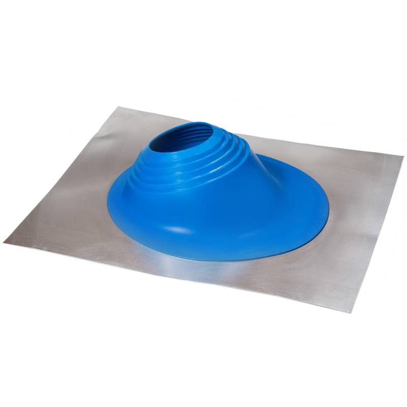 Проходной элемент MF угловой №2 (180-280мм) +240 силиконовый (металлический неокрашенный фланец) синий