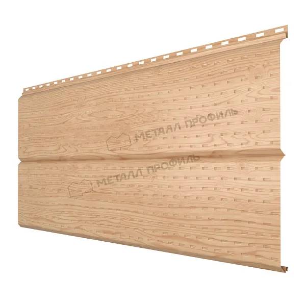 Софит МеталлПрофиль перфор. Lбрус-XL-14х335 (ECOSTEEL_MA-01-Сосна-0.5)