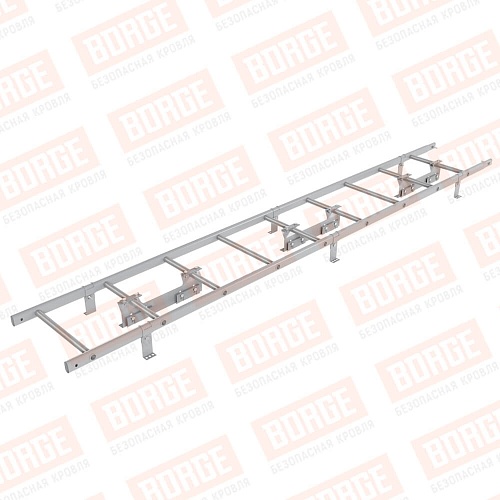 Комплект лестница кровельная BORGE 2.7м, для фальцевой кровли, сигнально-серый (RAL 7004)