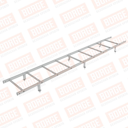 Лестница кровельная BORGE 2.7м, комплект, для кровли из металлочерепицы, профнастила, композитной черепицы, материалов на основе битума, бело-алюминиевый (RAL 9006)