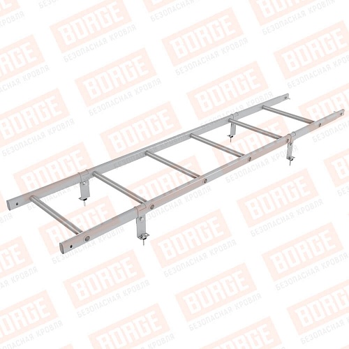 Лестница кровельная BORGE 1.8м, комплект, для кровли из металлочерепицы, профнастила, композитной черепицы, материалов на основе битума, сигнально-серый (RAL 7004)