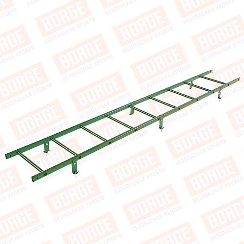 Лестница кровельная BORGE 2.7м, комплект, для кровли из металлочерепицы, профнастила, композитной черепицы, материалов на основе битума, лиственно-зеленый (RAL 6002)