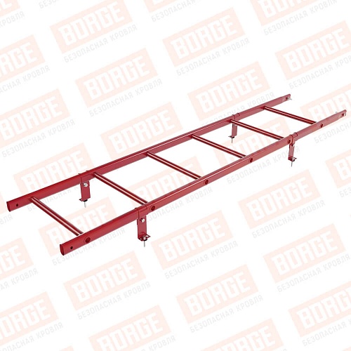 Лестница кровельная BORGE 1.8м, комплект, для кровли из металлочерепицы, профнастила, композитной черепицы, материалов на основе битума, рубиново-красный (RAL 3003)