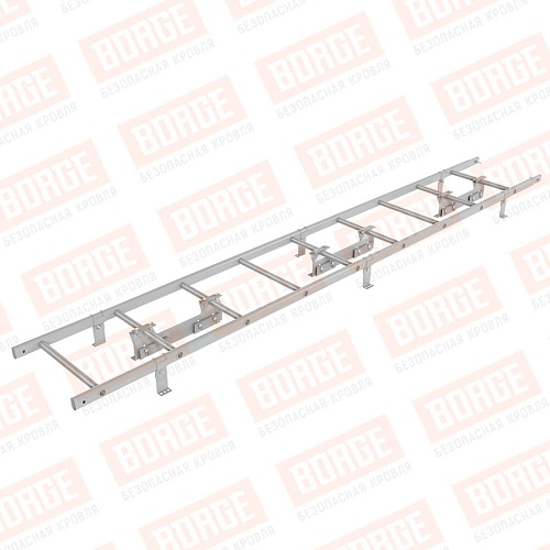 Комплект лестница кровельная BORGE 2.7м, для фальцевой кровли, бело-алюминиевый (RAL 9006)