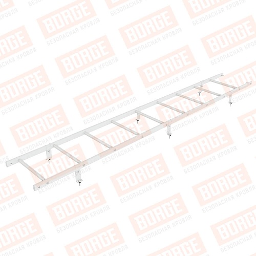 Лестница кровельная BORGE 2.7м, комплект, для кровли из металлочерепицы, профнастила, композитной черепицы, материалов на основе битума, сигнально-белый (RAL 9003)