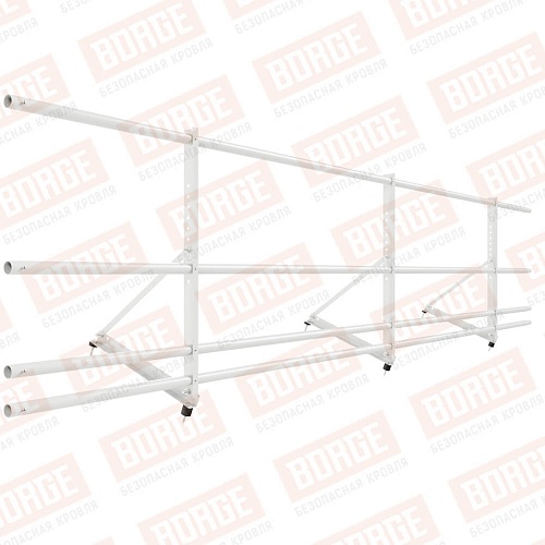Ограждение декоративное NewLine H-60см, 3м, с двумя доп. трубами, для кровли из металлочерепицы, профнастила, материалов на основе битума, сигнально-белый (RAL 9003)