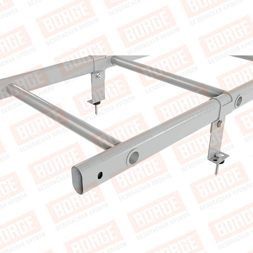 Лестница кровельная BORGE 1.8м, комплект, для кровли из металлочерепицы, профнастила, композитной черепицы, материалов на основе битума, бело-алюминиевый (RAL 9006)