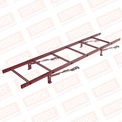 Лестница кровельная BORGE 1.8м, комплект, для черепичной кровли, красное вино (RAL 3005)