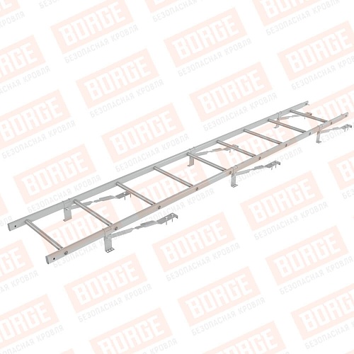 Лестница кровельная BORGE 2.7м, комплект, для черепичной кровли, бело-алюминиевый (RAL 9006)